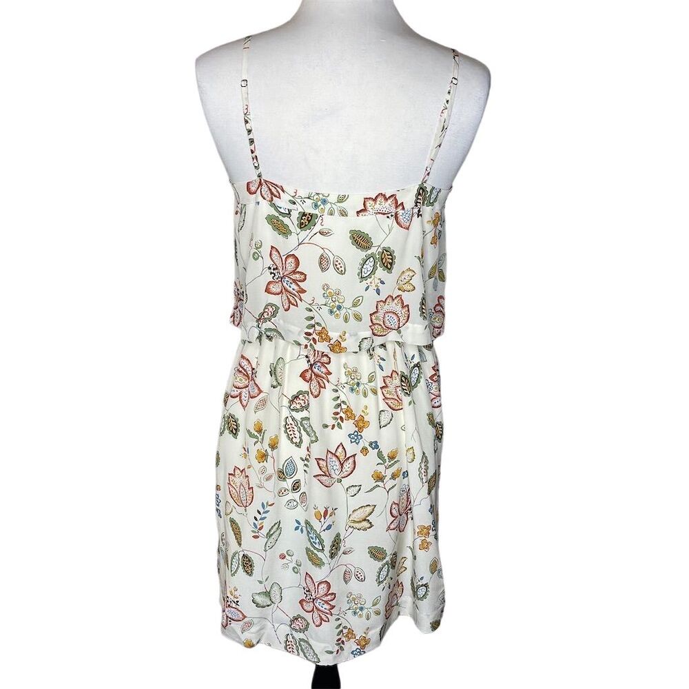 Madewell Women's Size 8 Silk Overlay Cami Mini Dress Botanical Print - Picture 5 of 9